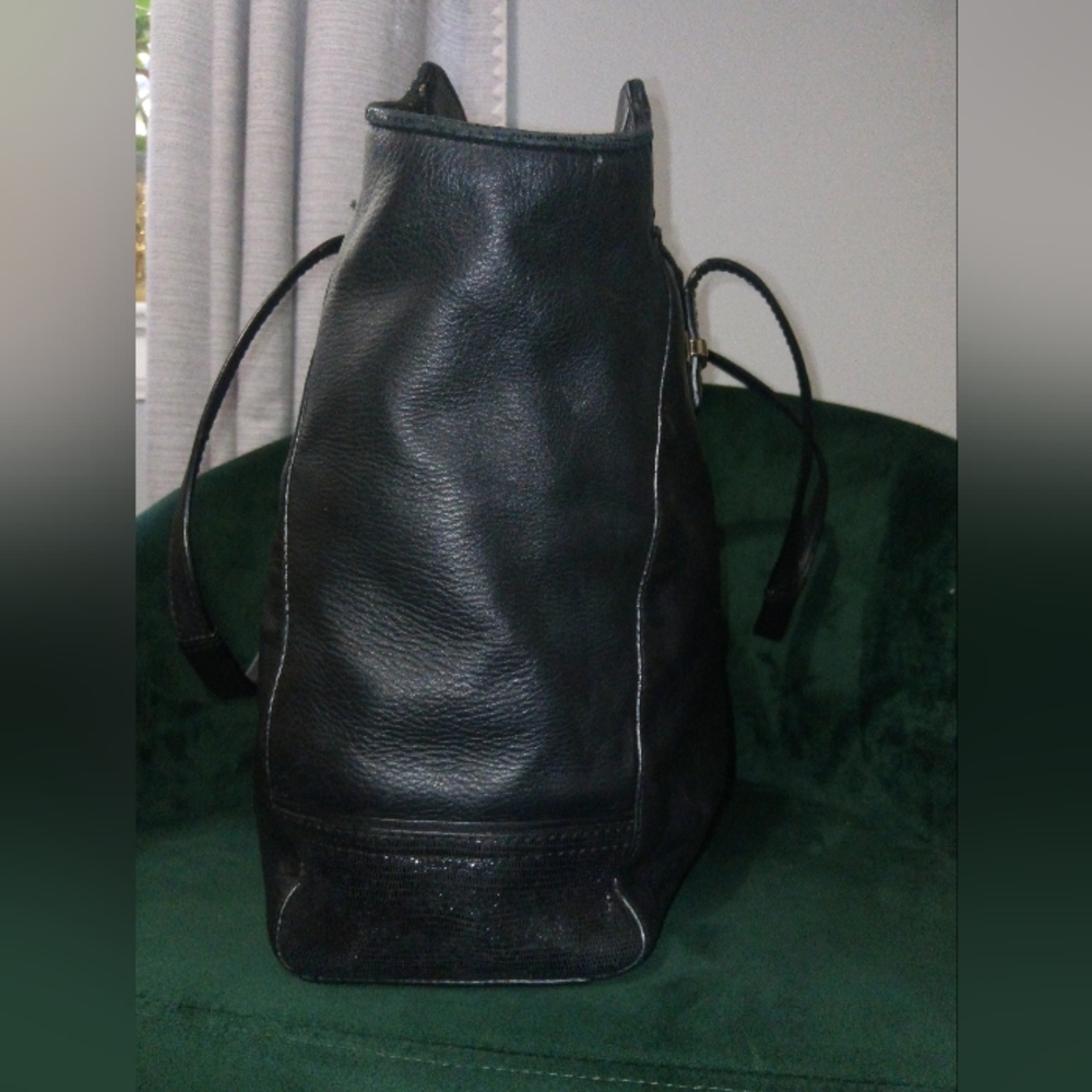 Coach Taylor Leather North South Tote with Sequin-Style Accents in Black #F25941 - Picture 12 of 16